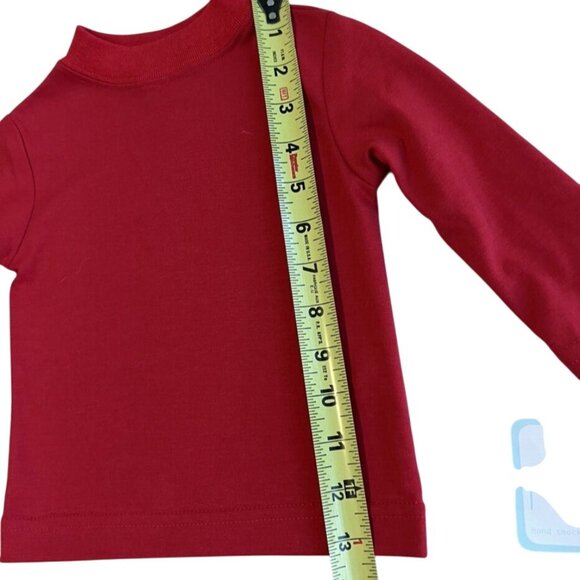 Petit Bebe Mock Neck Shirt Baby Boys Dark Red Long Sleeve Cotton Pullover Sz 9M - Picture 9 of 11
